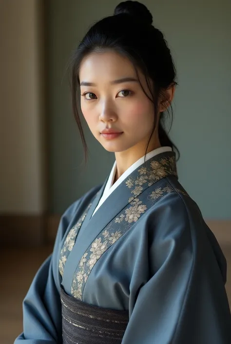 An Asian woman in a Japanese uniform