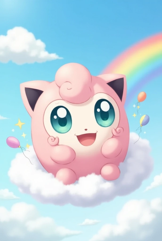  Pummeluff is a small , spherical Pokémon,  whose body is covered by pink fur .  His eyes stand out particularly ,  as they are comparatively large compared to the rest of the body .  You are white and have a large green-blue pupil .  between the eyes is B...