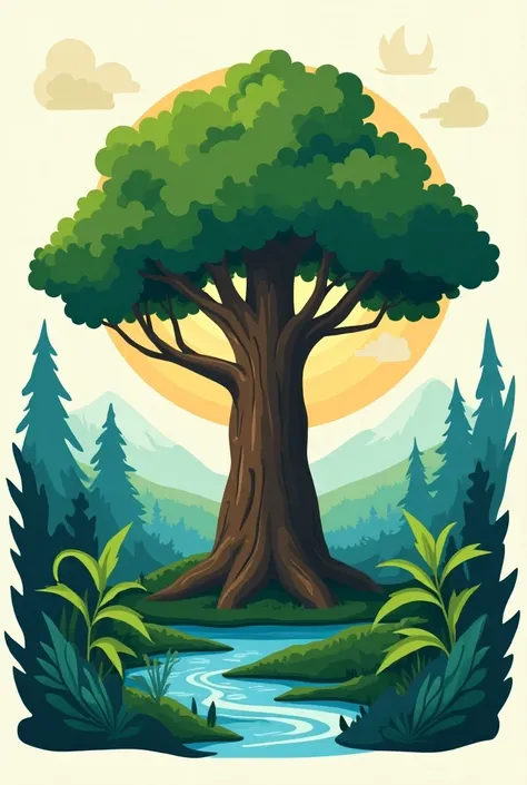 Create a picture about nature protection and change the style like logos and posters.