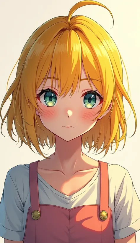 Modern anime girl in yellow 