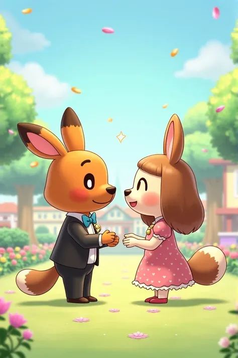 Animal crossing the engagement 
