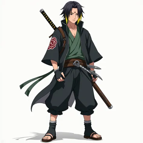 I want you to play the character with the traits from the anime Naruto 
Features : masculine,  Short black hair with yellow lights more apparent all over your hair,  earrings with only a shiny pebble on both ears ,
 Bandana da Vila da NéVoa ( put the headb...