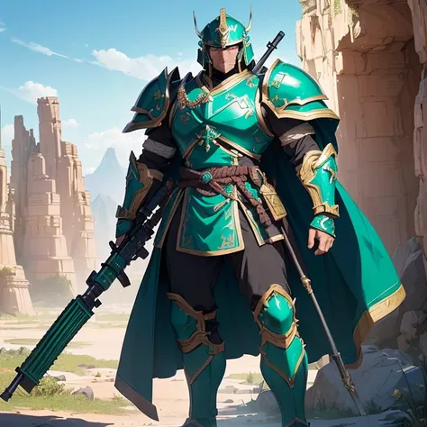 Masterpiece, High Resolution, HD, High Quality, Best Quality, High Details, Super Detailed. High fantasy genre, fantasy artwork. “Warhammer 40K aesthetic”.
{{(A male human mongolian soldier of 40-years-old:(body full covered in armor. holding a sniper rifl...