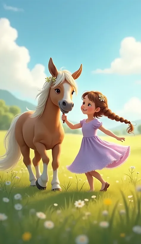 Segment 3: The Girl and Her Gentle Pony
The steady rhythm of “I’m Alive” plays through the open field as a  with a long braid dances under the bright sky. Dressed in a soft lavender dress, she sways with grace, her tiny feet kicking up the soft earth. Next...