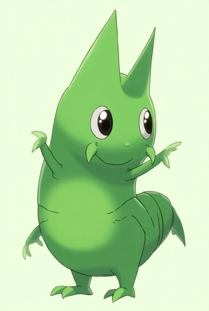  Safcon is a medium-sized ,  butterfly-doll-like Pokémon , The green appears .  The entire body is rigid ,  elongated and slightly curved shape .  upper part of the body .  They are round and consist of white sclera and black pupils .  The beetle Pokémon h...