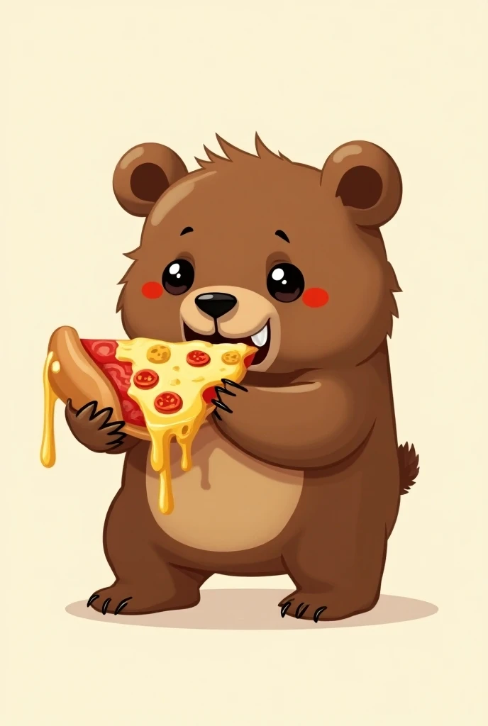 Logo of a bear eating pizza