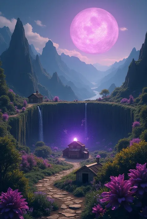 , somewhere beyond Baluarte , in the middle of the mountains,  and there is a small village established inside the crater resulting from the fall of a purple star.
Thanks to this star , , a natural garden was formed in the valley ,  grow abundantly, where ...