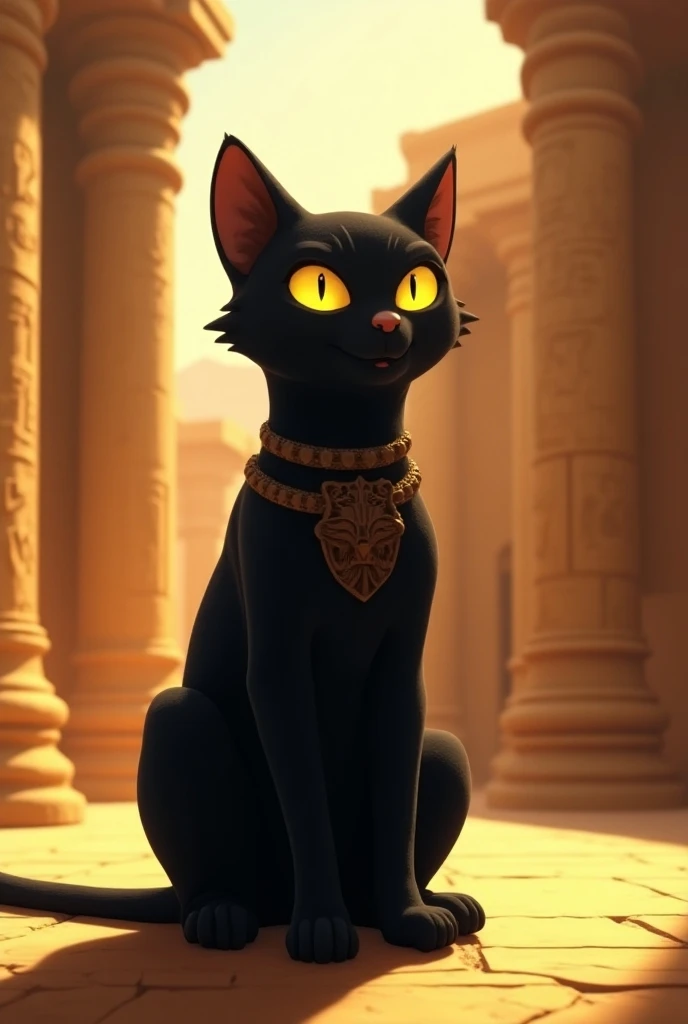 Animated pharaoh black cat, Let the animated Pharaohs black cats mouth be noticed 
