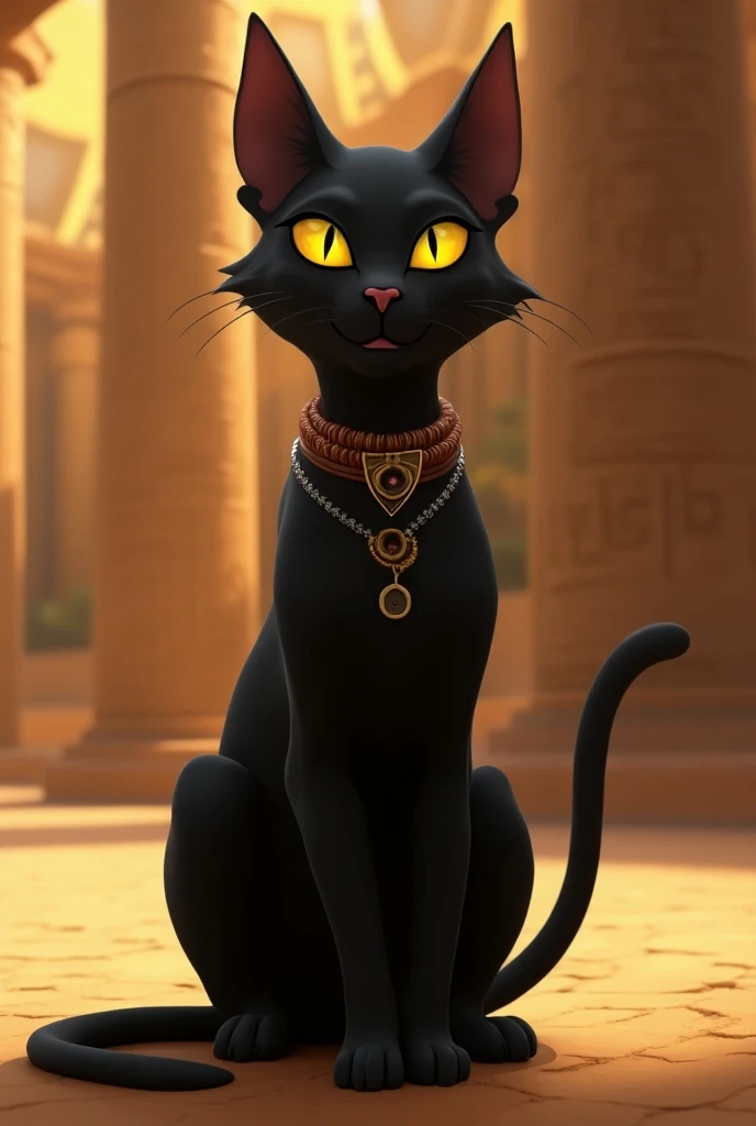 Animated pharaoh black cat, Let the animated Pharaohs black cats mouth be noticed 
