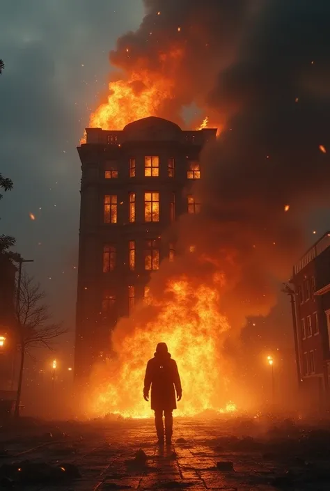 burning building