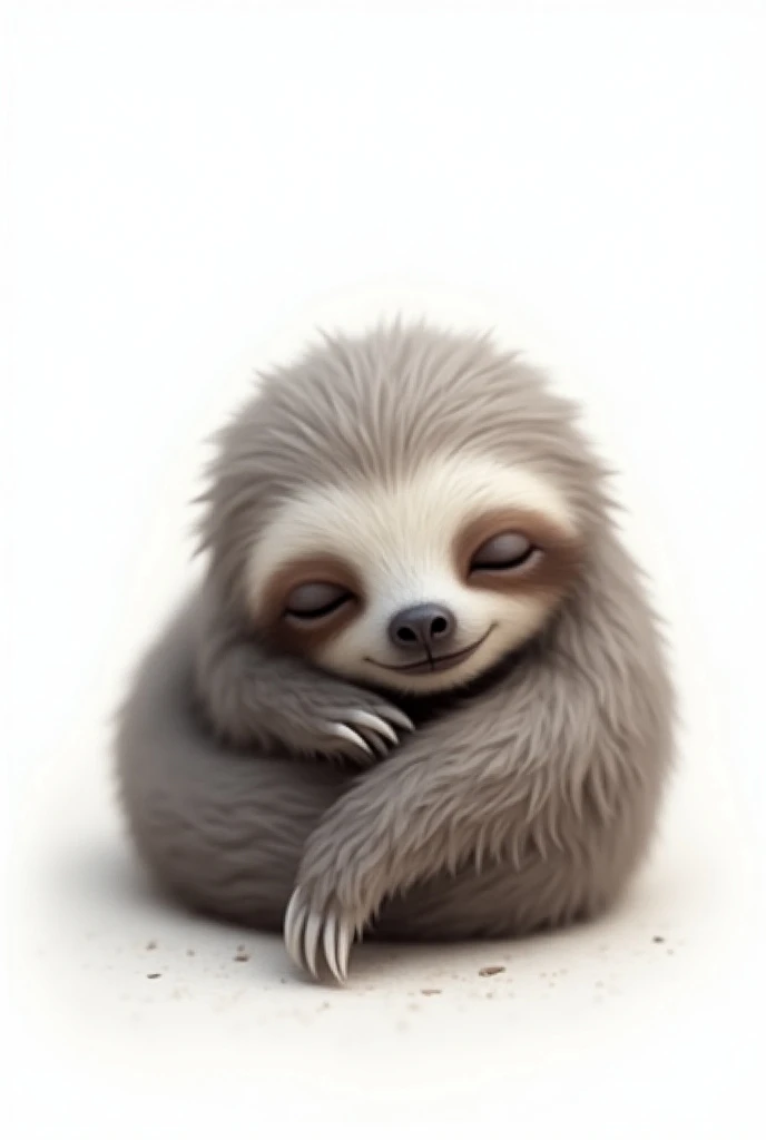 a small sloth on a white background