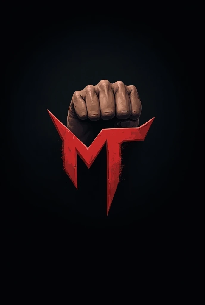 Create a Muay Thai Logo with the letter M and the letter T representing a fist 