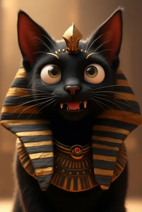 Animated pharaoh black cat, Let your nose be noticed, The persons mouth and eyes
