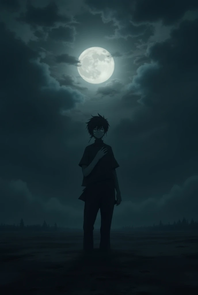 . The picture shows the character standing in the middle of a wasteland, a dark black sky, with only a faint moonlight shining through thick fog and black clouds covering the sky. The field is like a sea of trouble, a wave of wind that is not water but a s...