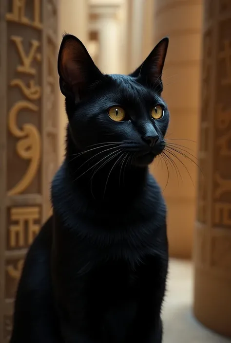 Una
Pharaoh black cat with a persons mouth
