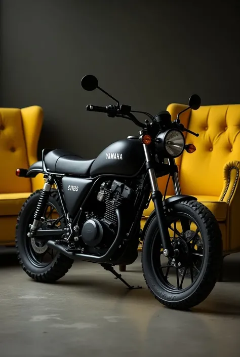 Dt Yamaha 125 black with yellow armchair 