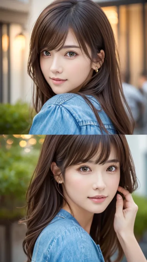 (Representative works:1.3)、(8k、Realistic、RAW Photos、Highest quality:1.4)、(30 year old mature woman)、Small Face、Beautiful Face、(Realistic Face)、No makeup、 natural makeup、light makeup、 ( dark brown hair)、beautiful hairstyle、Realistic eyes、 beautiful details、...