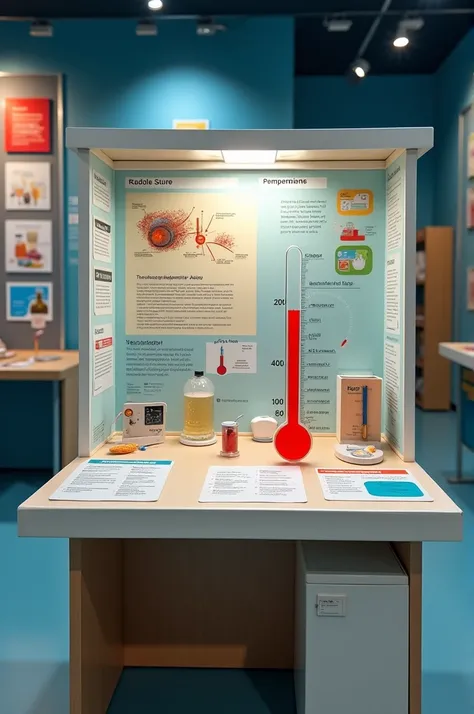 Small and simple science stand on the topic of temperature 