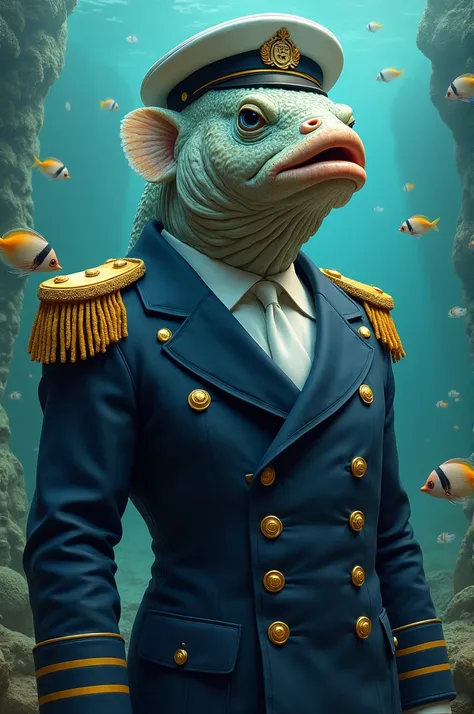 A human grouper fish in the clothing of a super strong and academic sailor is new and handsome