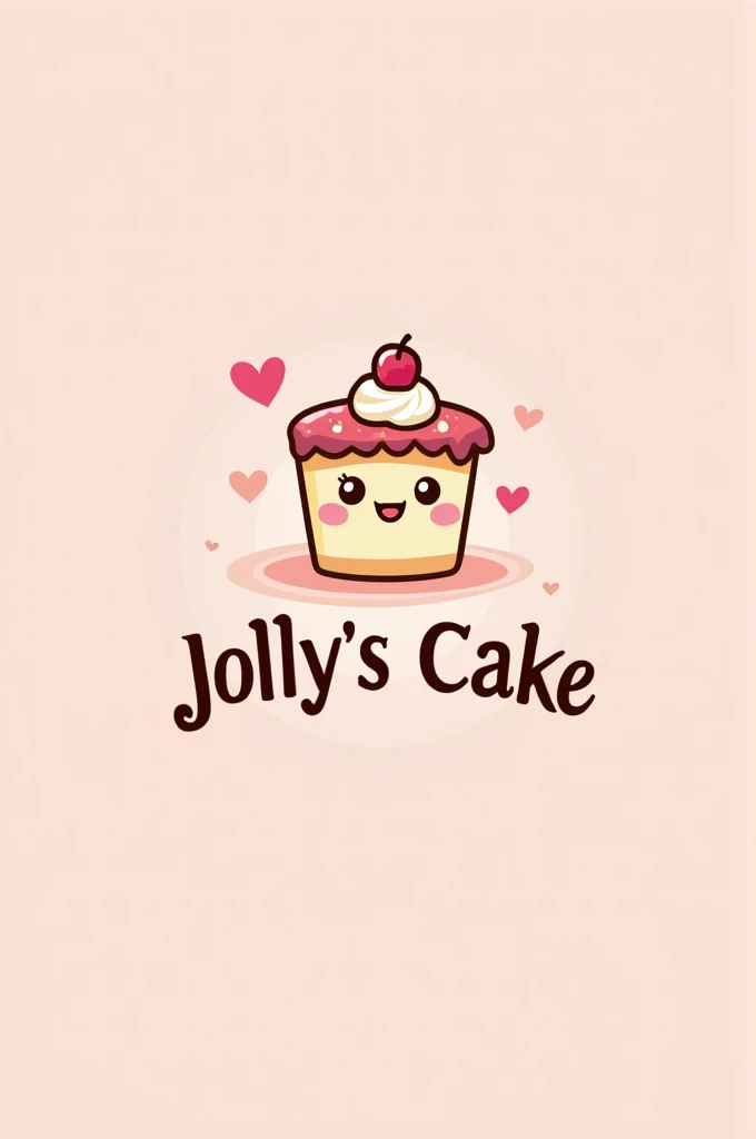 Make a logo with the name "jollys cake"  referring to a pastry shop, Cute and pink 