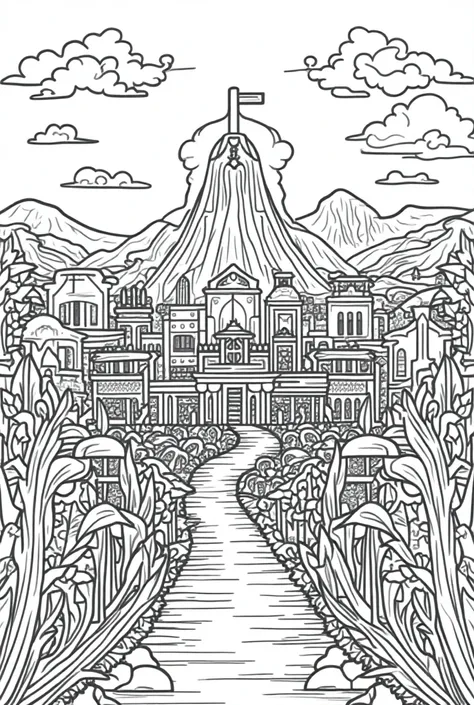  Please create a simple coloring sheet that refers to the 349th birthday of the city of Medellín,  It is for working in class with preschool students  
