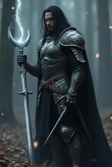 ( ,4K,8k,  high resolution  ,masterpiece:1.2),super detailed, full body, man,  long black hair  ,,  runic knight armor,  holding a whip of light ,imposing look , defined body, an aura of light , brave  .
