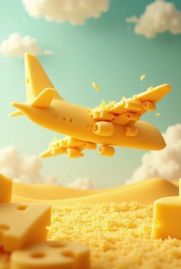 An airplane in cheese