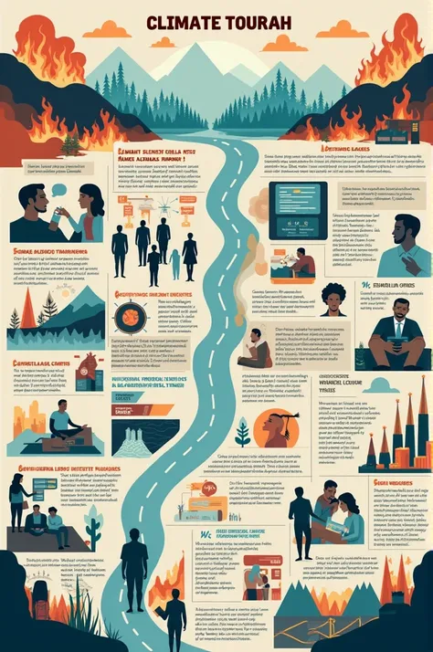 Graphic organizer of a news story about climate change in Spanish