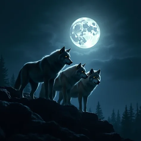 Wolves with a Moon