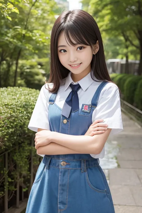   High quality masterpiece  , 8k, , Japanese Girls, RAW Photos,  absurd, Winner portrait smile face, 笑face, Alone, uniform, Summer Clothes Idol&#39;face, violet, Gardenia, Delicate girl, Long black hair, Dark Eyes, Upper body digital SLR,       Observe the...