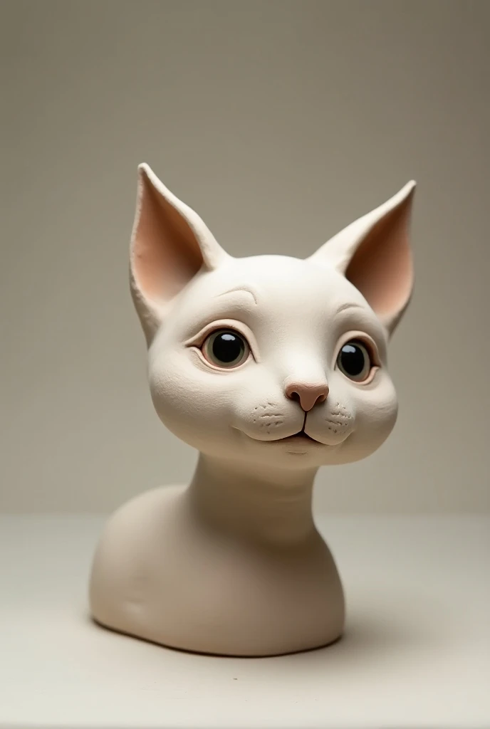 Clay crafts in the shape of a cats head 