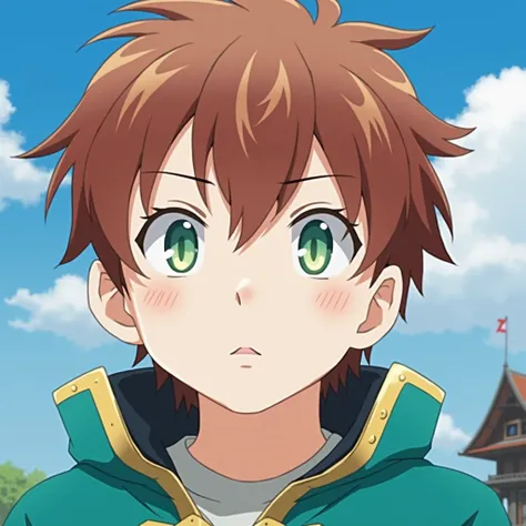 Kazuma is a young man of around 55" (165 cm), weighing 120 lb (54 kg) with slightly spiky chestnut-brown hair and green eyes (black eyes in the light novel). His usual outfit initially was a green tracksuit, but later he started using an adventurer outfit ...