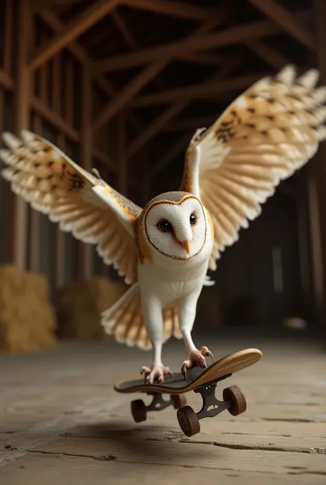 Adult barn owl 3d 360 kickflip skate