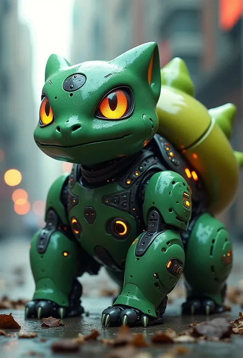 robot, pokemon style, ((intricate details)), hdr, ((intricate details, hyperdetailed)), cinematic shot, vignette, bulbasaur, 