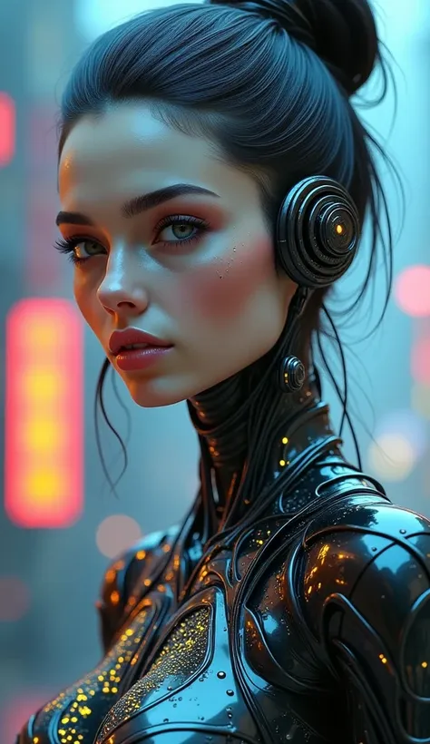 cyborg woman, portrait, digital painting, elegant, beautiful, highly detailed, artstation, concept art  by artgerm and greg rutk...