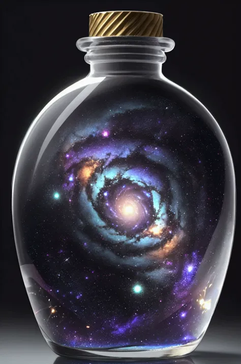 a galaxy inside a bottle