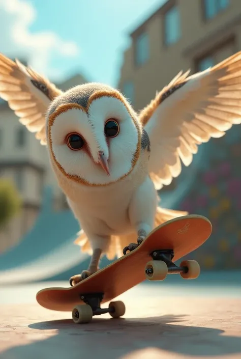 Adult barn owl 3d in skate