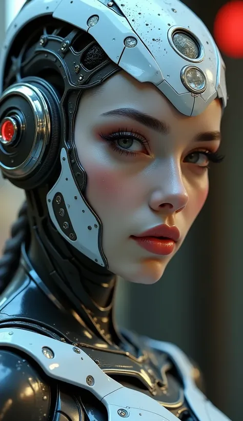 raw photo cyborg woman, portrait, digital painting, elegant, beautiful, highly detailed, artstation, concept art  by artgerm and...