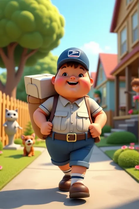 3d cartoon style Sheru the Postman**  
   *"Here’s the story of Sheru broken down into individual prompts, focusing on each key moment, line by line: