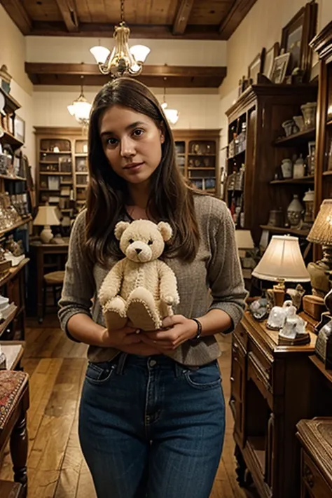 Parents returning stuffed animal to antique store