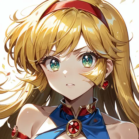 ((Best Quality)), ((masterpiece)), (detailed), （ perfect face）、Beautiful blonde Kisaragi Honey is brainwashed and becomes a minion of evil