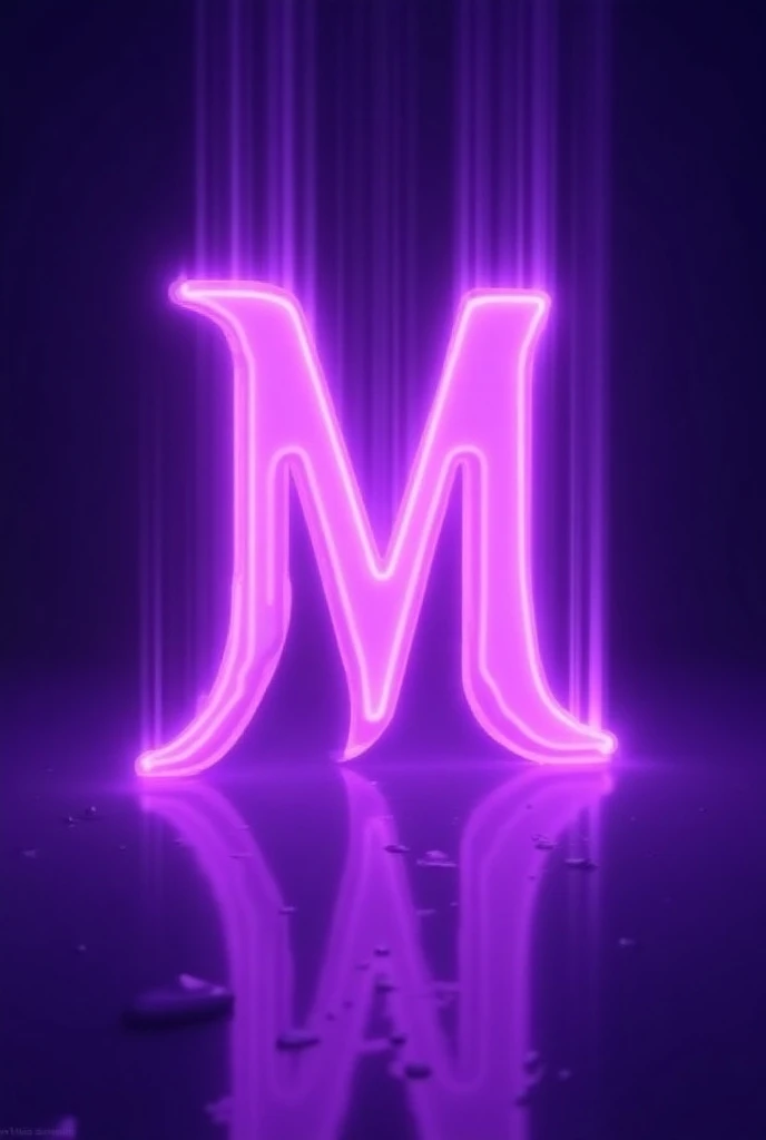 
LETTER M 
 With purple light and rays
