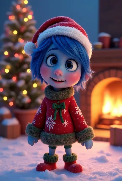 Character de Alegría s from Inside Out a Christmas theme 