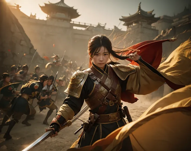 Meng Wu　comics　Kingdom　Military commander　war　Swordsmanship　Meng Wu　spiritual　 fantastic　 fantasy　 Concept Art , 8k resolution,  soft lighting , Film Photography, Film Grain,  hyperrealist 