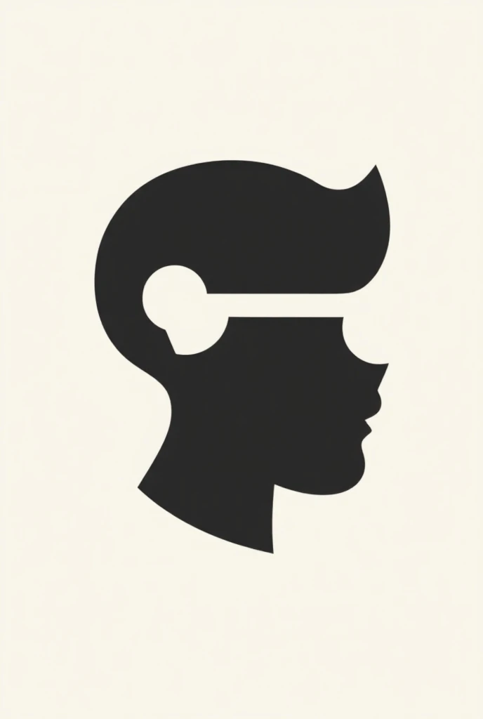 An isotype combining a mask and a comb in a single object without overlapping in a black form