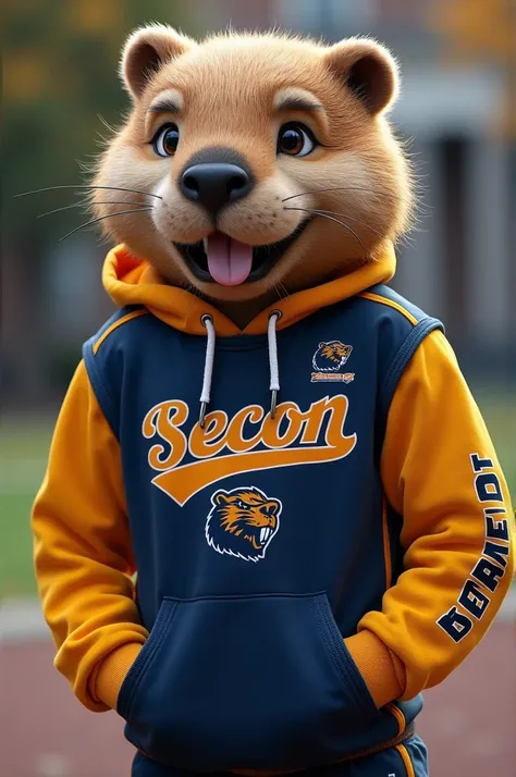 make a university team uniform, with a picture of a Beaver and "secon" written on the top
