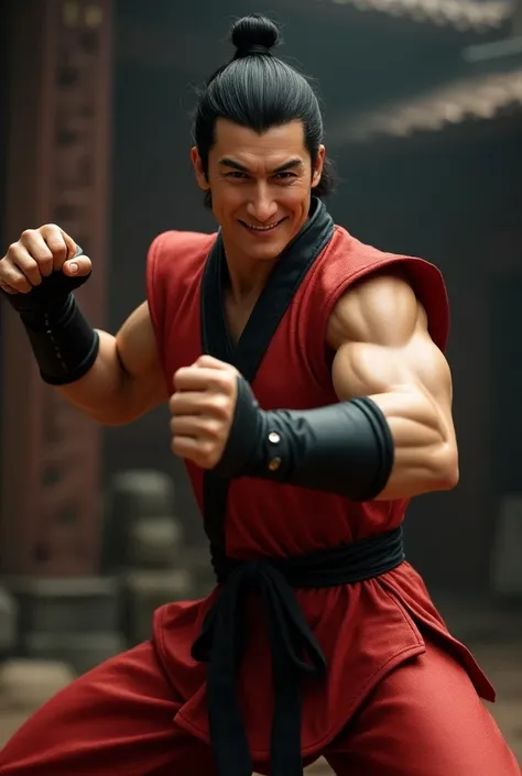 Create Liu Kang from Mortal Kombat with the face of Adam Sandler