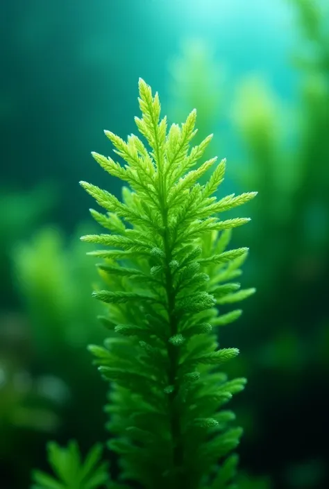 Image of an aquatic plant in the water with good definition and close