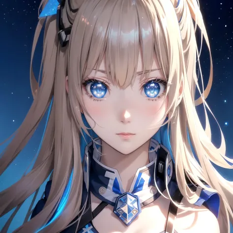  anime girl with blue eyes and long hair looks at the camera, Guys, from Girls Frontline,  Anime visual effects of cute girls  , Fine details. Girls Frontline, Girls Frontline universe, Blue shining eyes, From the game Azur Lane, Anime moe art style, Starr...