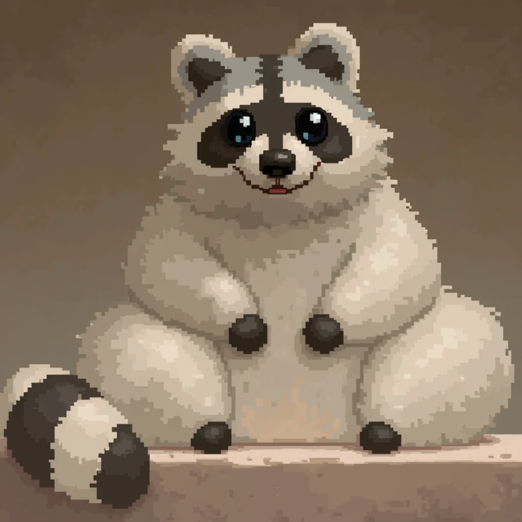 Make a pixelated raccoon 